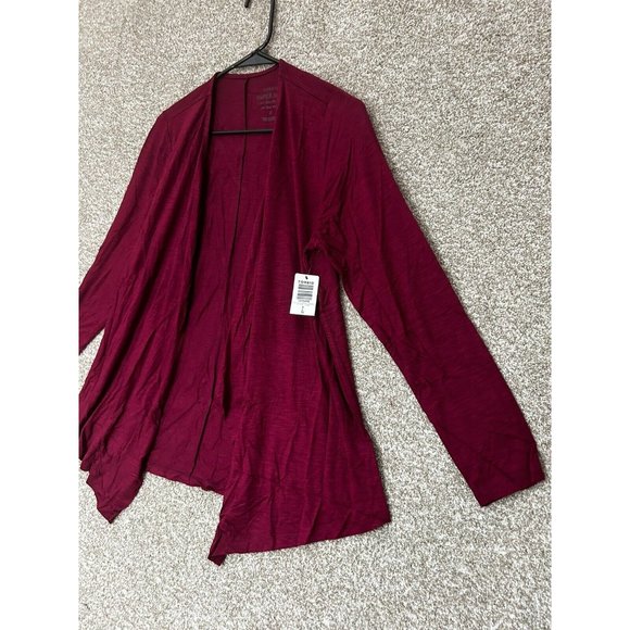 Torrid Super Soft Beet Red Slub Drape Open Cardigan Large (0) - Picture 2 of 7